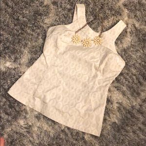 Gold/cream Structured Work Top- Banana Republic